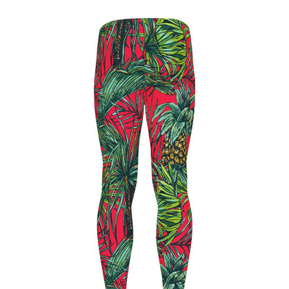 Pineapple Leaves Hawaii Pattern Print Men's leggings