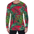 Pineapple Leaves Hawaii Pattern Print Men's Long Sleeve T-Shirt