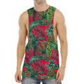 Pineapple Leaves Hawaii Pattern Print Men's Muscle Tank Top