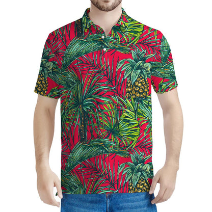 Pineapple Leaves Hawaii Pattern Print Men's Polo Shirt
