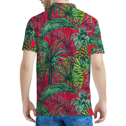 Pineapple Leaves Hawaii Pattern Print Men's Polo Shirt