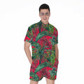 Pineapple Leaves Hawaii Pattern Print Men's Romper