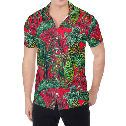Pineapple Leaves Hawaii Pattern Print Men's Shirt