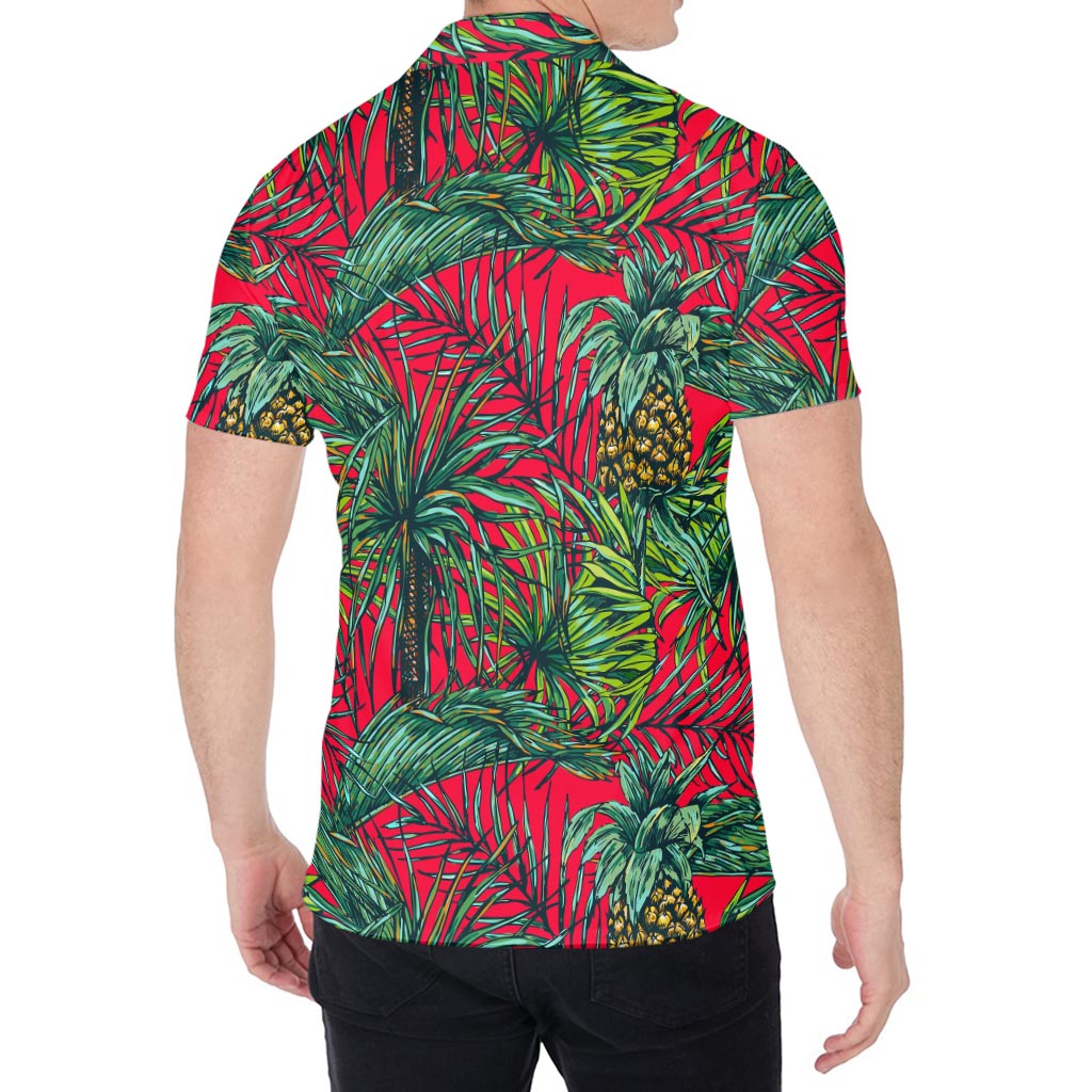 Pineapple Leaves Hawaii Pattern Print Men's Shirt