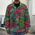 Pineapple Leaves Hawaii Pattern Print Men's Shirt Jacket