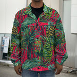 Pineapple Leaves Hawaii Pattern Print Men's Shirt Jacket