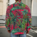 Pineapple Leaves Hawaii Pattern Print Men's Shirt Jacket