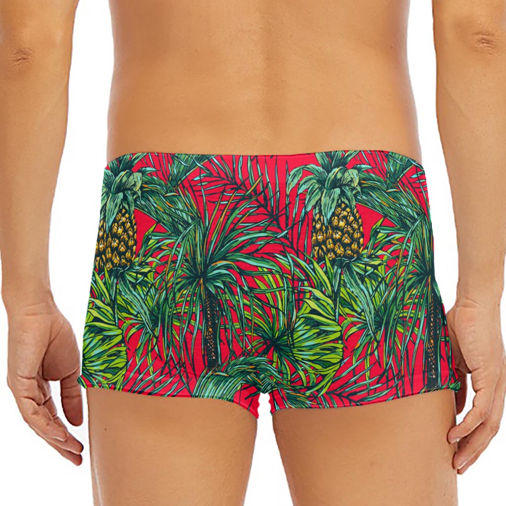 Pineapple Leaves Hawaii Pattern Print Men's Short Boxer Briefs