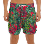 Pineapple Leaves Hawaii Pattern Print Men's Split Running Shorts