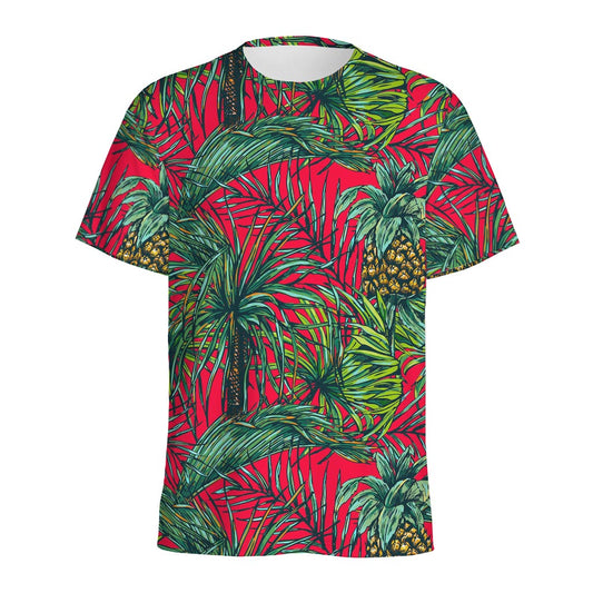 Pineapple Leaves Hawaii Pattern Print Men's Sports T-Shirt