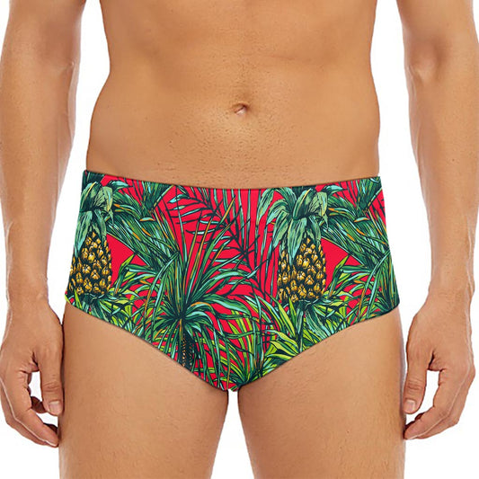 Pineapple Leaves Hawaii Pattern Print Men's Triangle Swim Briefs