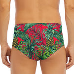 Pineapple Leaves Hawaii Pattern Print Men's Triangle Swim Briefs