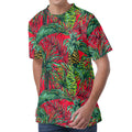 Pineapple Leaves Hawaii Pattern Print Men's Velvet T-Shirt