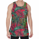 Pineapple Leaves Hawaii Pattern Print Men's Velvet Tank Top
