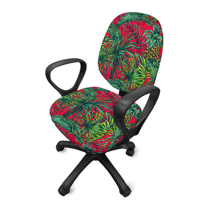 Pineapple Leaves Hawaii Pattern Print Office Chair Cover