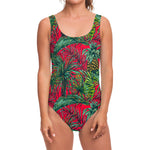 Pineapple Leaves Hawaii Pattern Print One Piece Swimsuit