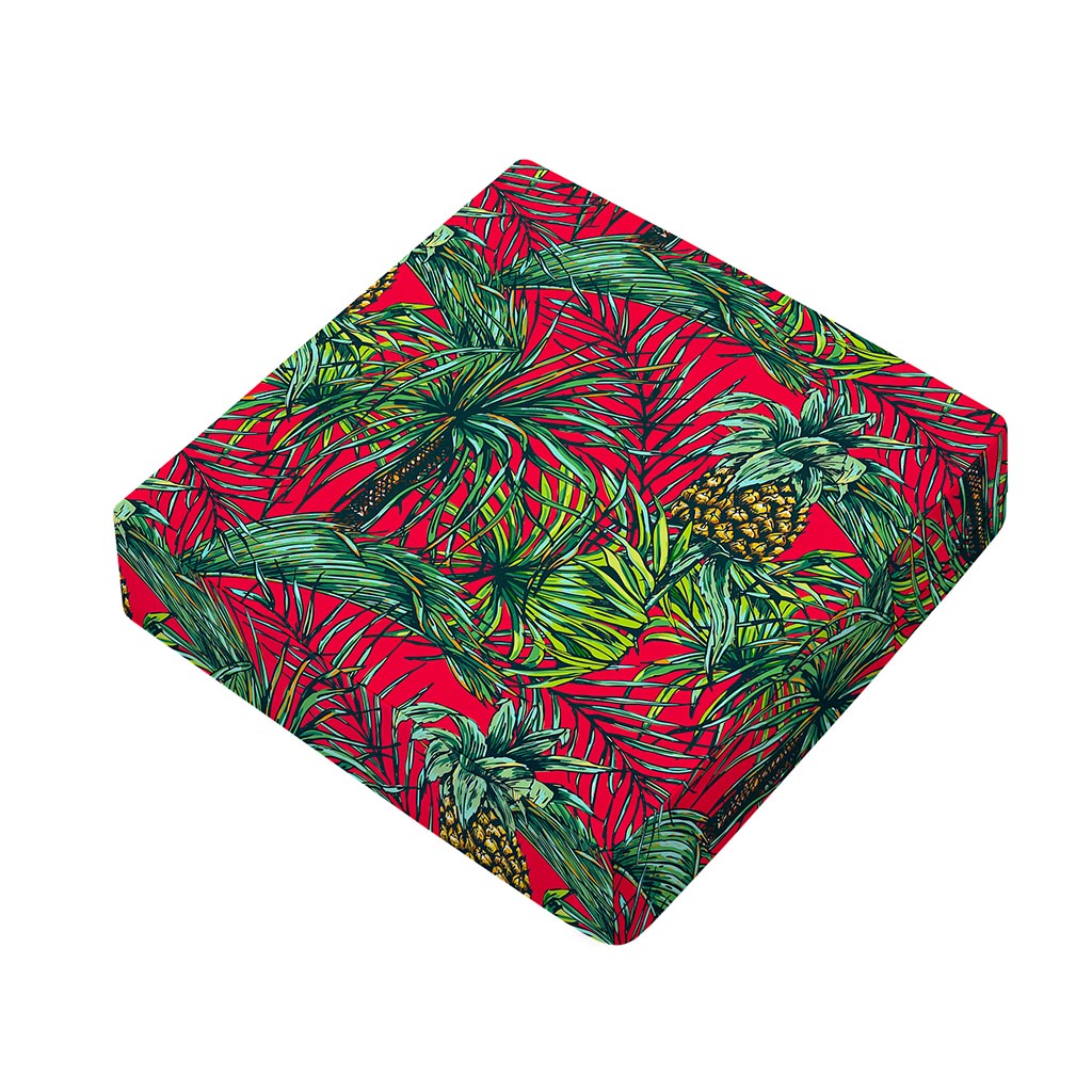 Pineapple Leaves Hawaii Pattern Print Outdoor Seat Cushion Cover