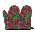 Pineapple Leaves Hawaii Pattern Print Oven Mitts