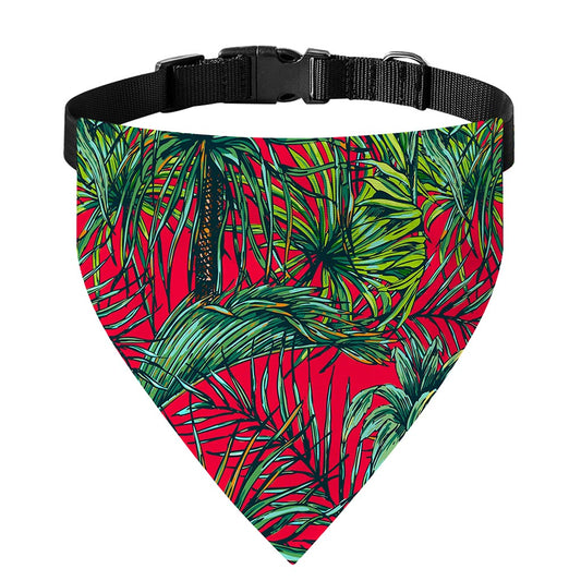 Pineapple Leaves Hawaii Pattern Print Over The Collar Dog Bandana
