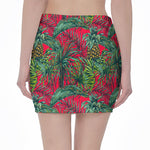Pineapple Leaves Hawaii Pattern Print Pencil Mini Skirt