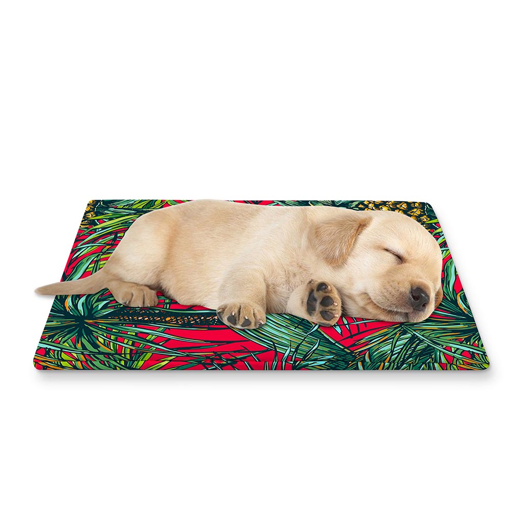 Pineapple Leaves Hawaii Pattern Print Pet Cooling Mat Cover