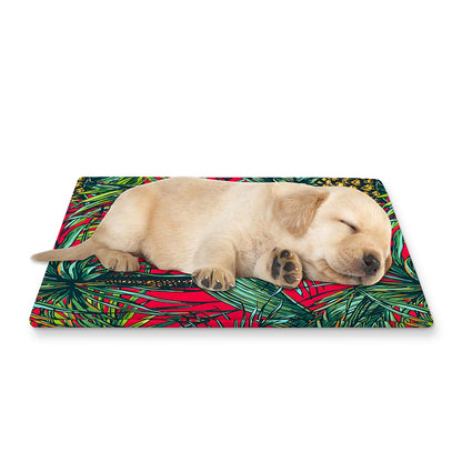 Pineapple Leaves Hawaii Pattern Print Pet Cooling Mat Cover