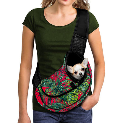 Pineapple Leaves Hawaii Pattern Print Pet Sling Carrier