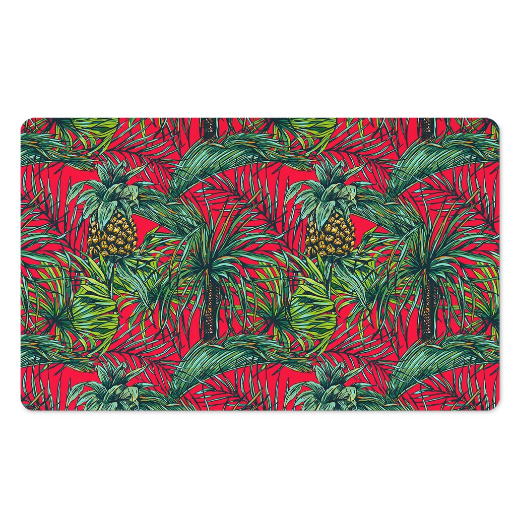 Pineapple Leaves Hawaii Pattern Print Polyester Doormat