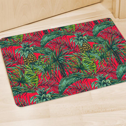Pineapple Leaves Hawaii Pattern Print Polyester Doormat