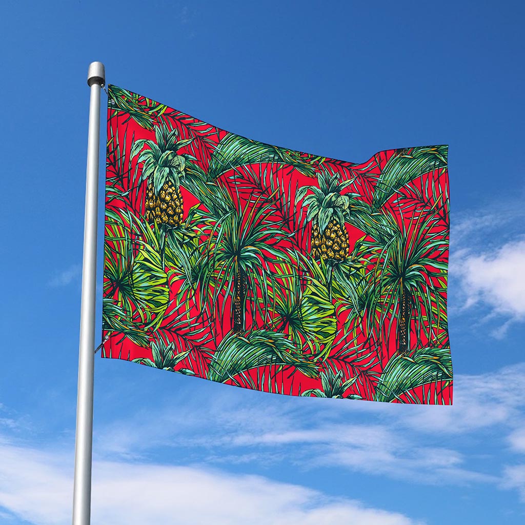 Pineapple Leaves Hawaii Pattern Print Polyester Flag