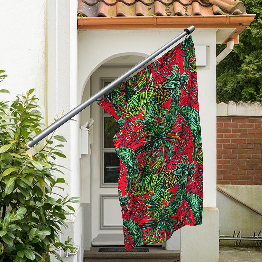 Pineapple Leaves Hawaii Pattern Print Polyester Flag