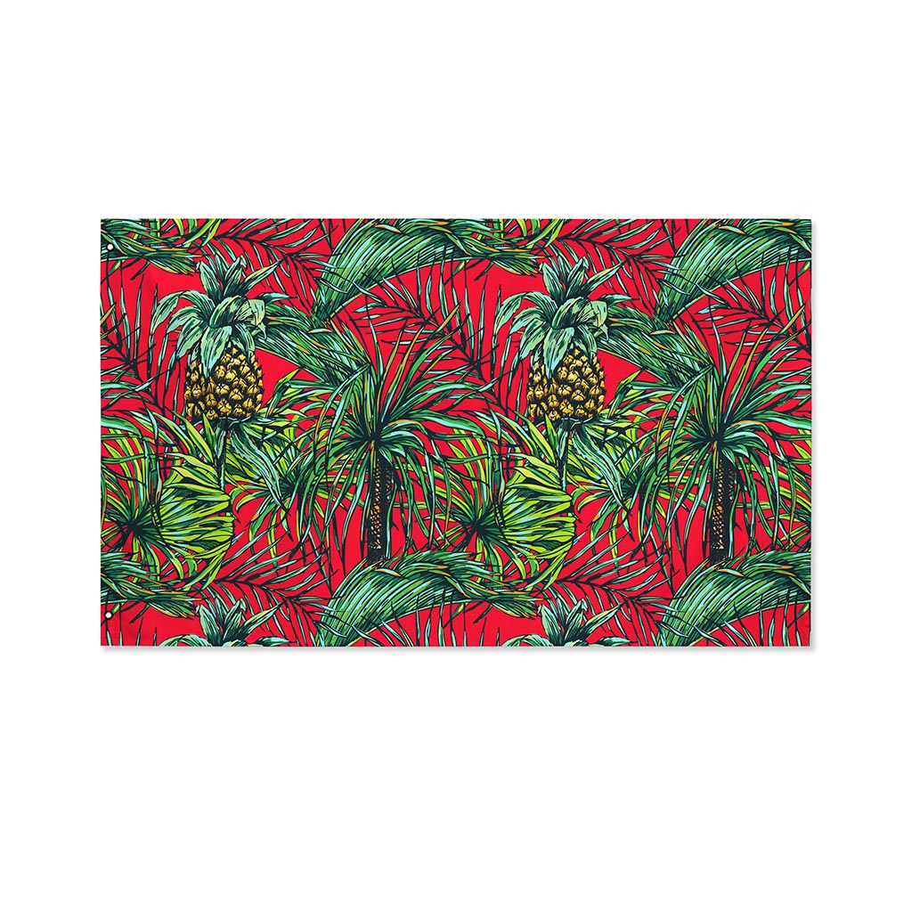 Pineapple Leaves Hawaii Pattern Print Polyester Flag