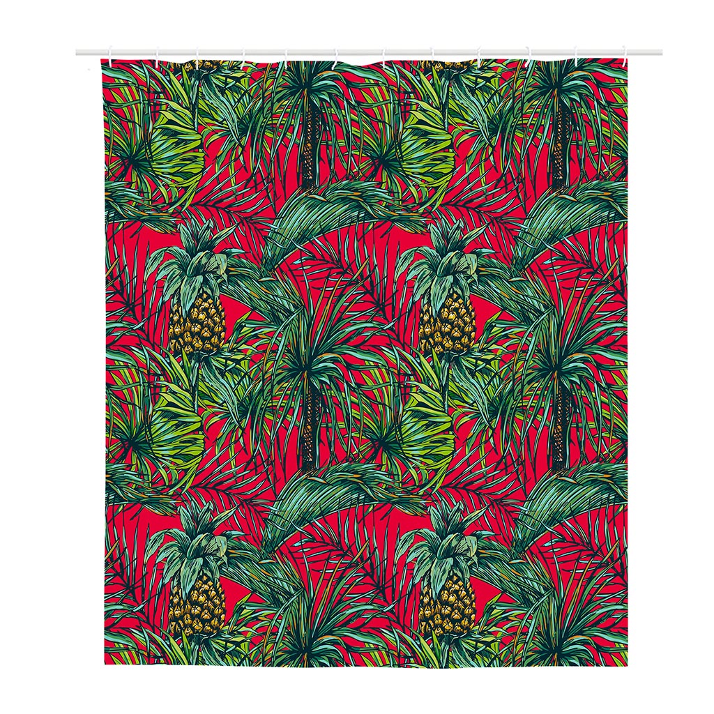 Pineapple Leaves Hawaii Pattern Print Polyester Shower Curtain