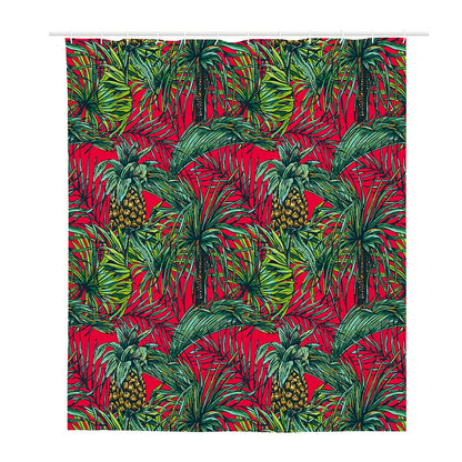 Pineapple Leaves Hawaii Pattern Print Polyester Shower Curtain