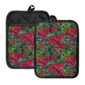 Pineapple Leaves Hawaii Pattern Print Pot Holders With Pocket
