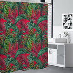 Pineapple Leaves Hawaii Pattern Print Premium Shower Curtain