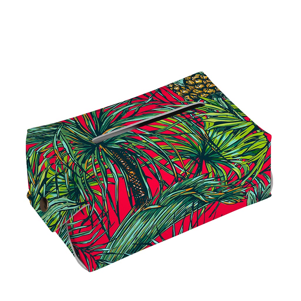 Pineapple Leaves Hawaii Pattern Print Rectangle Tissue Box Cover