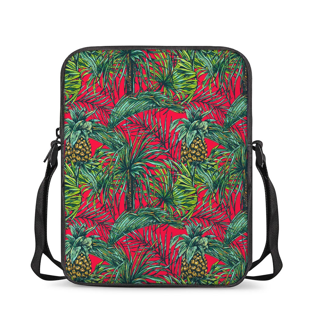 Pineapple Leaves Hawaii Pattern Print Rectangular Crossbody Bag