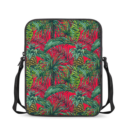 Pineapple Leaves Hawaii Pattern Print Rectangular Crossbody Bag