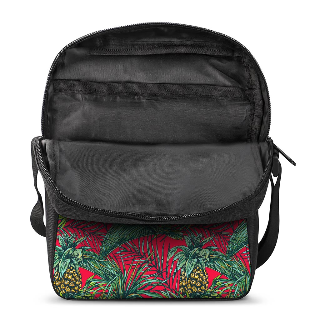 Pineapple Leaves Hawaii Pattern Print Rectangular Crossbody Bag