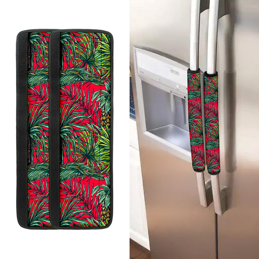 Pineapple Leaves Hawaii Pattern Print Refrigerator Handle Covers