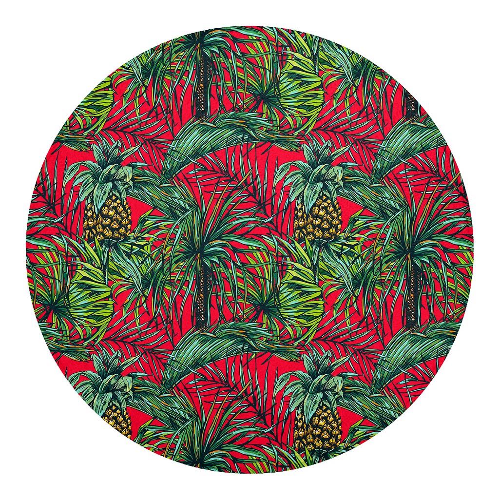 Pineapple Leaves Hawaii Pattern Print Round Blanket
