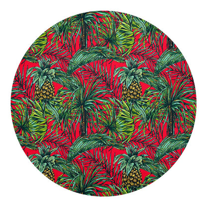 Pineapple Leaves Hawaii Pattern Print Round Blanket