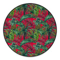 Pineapple Leaves Hawaii Pattern Print Round Floor Mat
