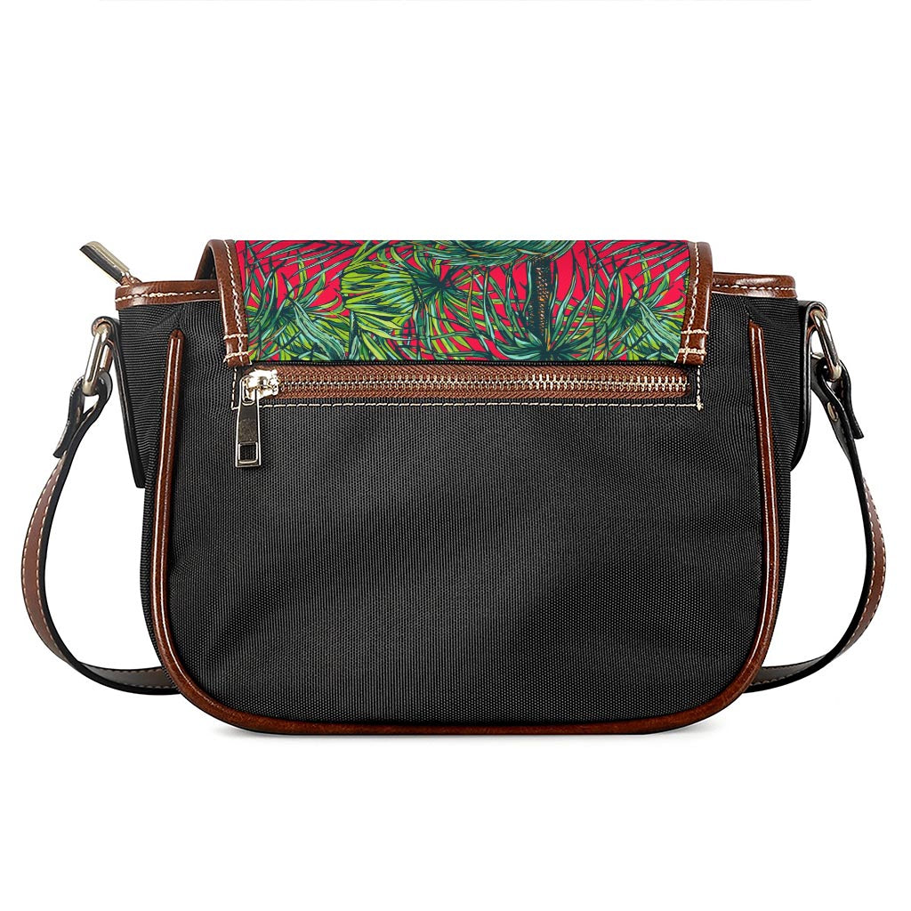Pineapple Leaves Hawaii Pattern Print Saddle Bag