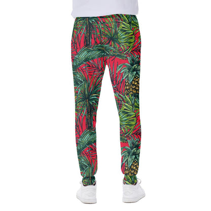 Pineapple Leaves Hawaii Pattern Print Scuba Joggers