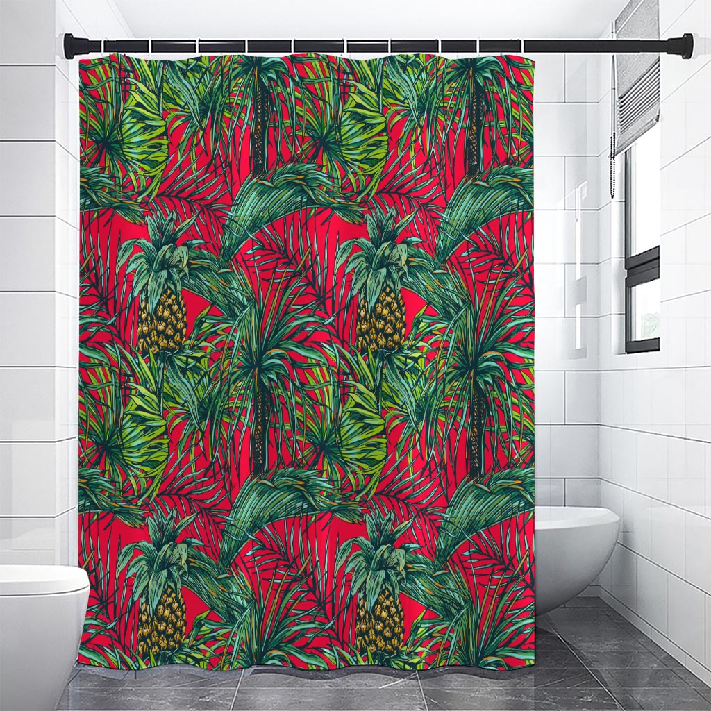 Pineapple Leaves Hawaii Pattern Print Shower Curtain