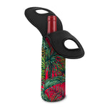 Pineapple Leaves Hawaii Pattern Print Single Neoprene Wine Tote