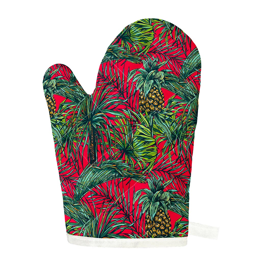 Pineapple Leaves Hawaii Pattern Print Single Oven Mitt