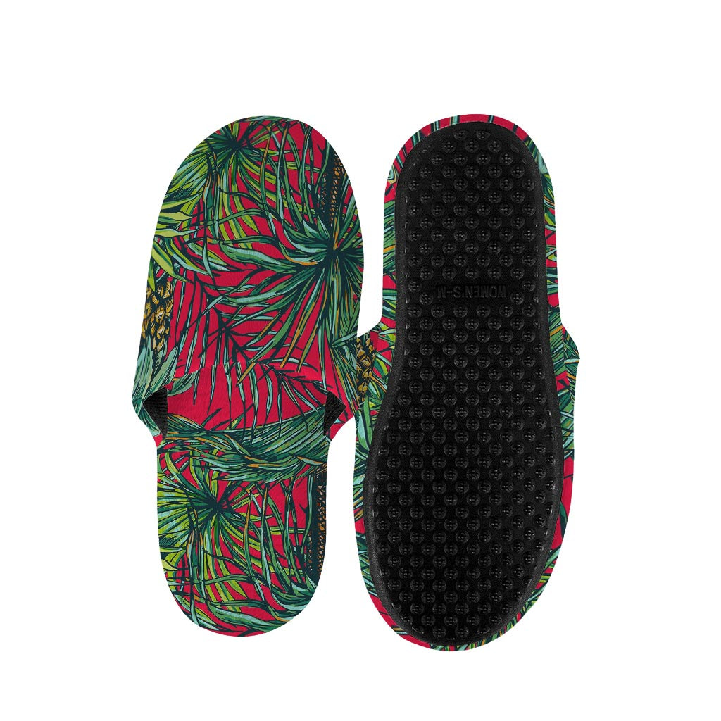 Pineapple Leaves Hawaii Pattern Print Slippers